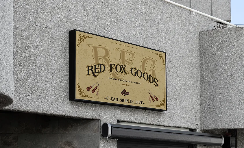 Red Fox Goods sign on building